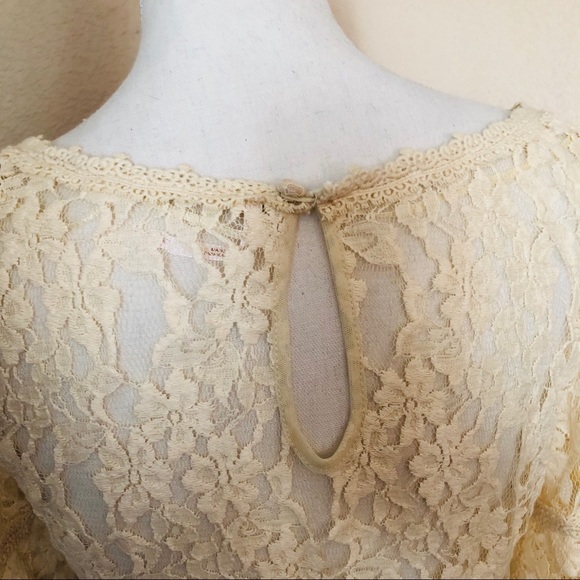 Free People ivory lace blouse size small - Picture 4 of 5